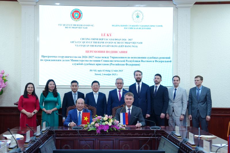 Cục Quản lý THADS -  Cơ quan THA Liên bang (Nga) ký kết Chương trình hợp tác giai đoạn 2026 - 2027